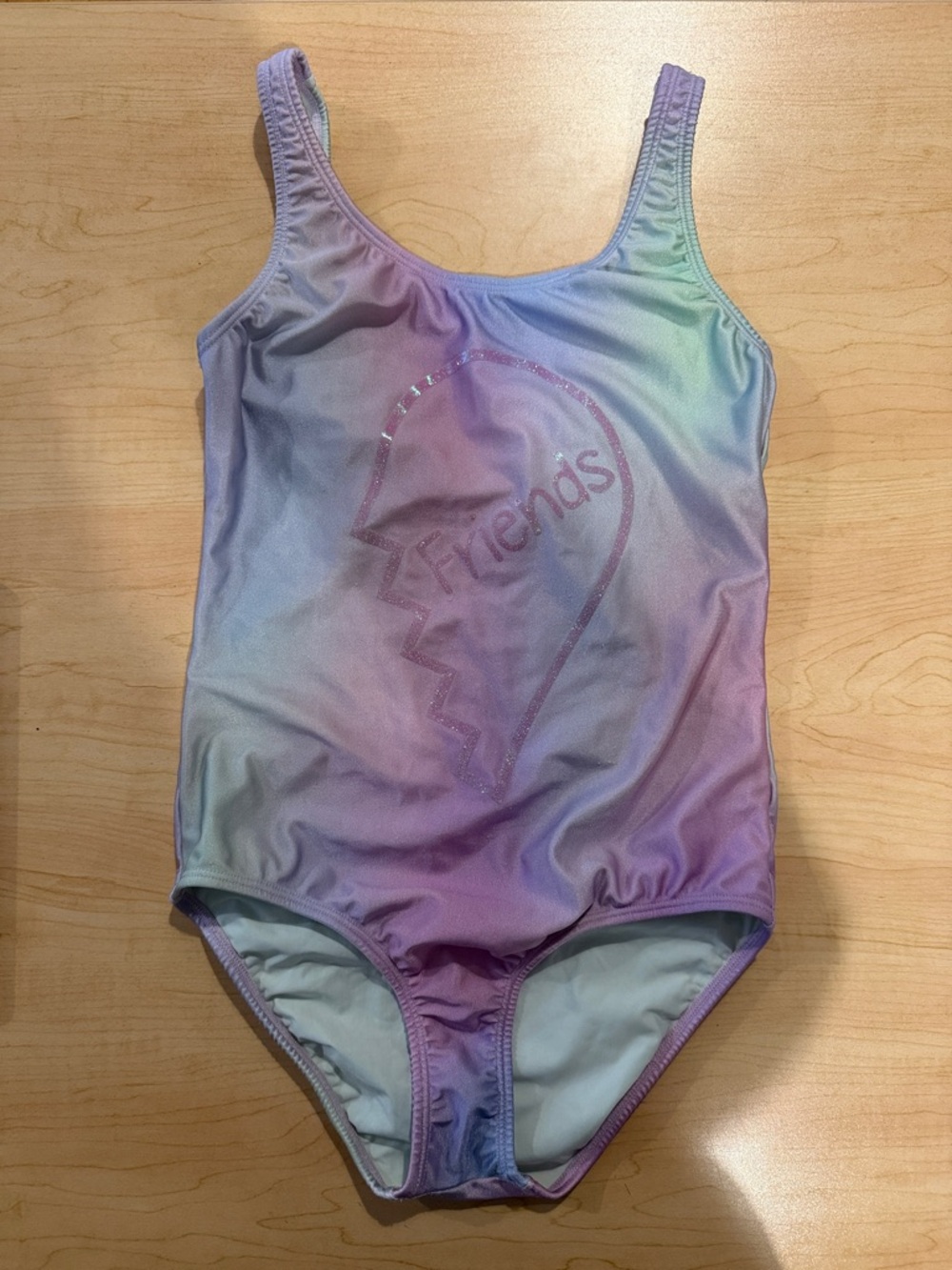 PQ Swim Girls One-Piece Swimsuit in Pastel Ombre Rainbow (Purple, Blue, Pink) 14